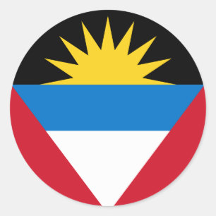 Sticker Rond Antigua et Barbuda Flag