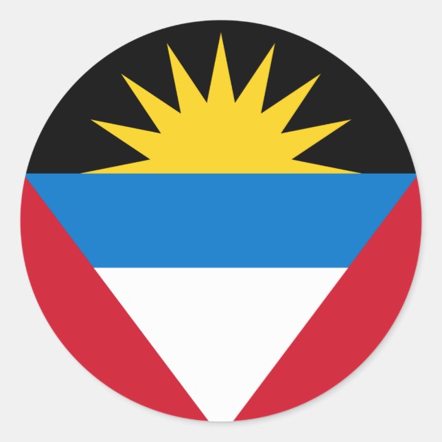 Sticker Rond Antigua et Barbuda Flag (Devant)