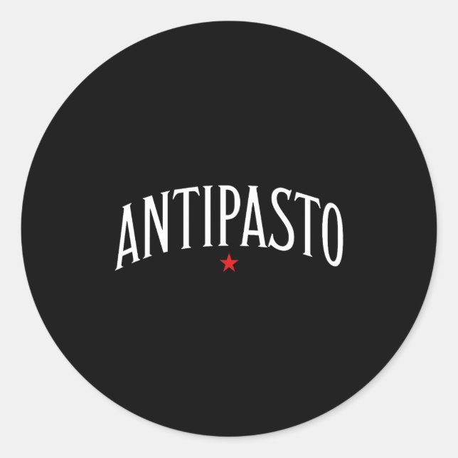 Sticker Rond Antipasto, Italian Food Lover Foodie  (Devant)
