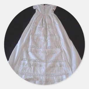Sticker Rond Antique Ayrshire dentelle de dentelle robe