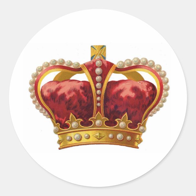 Sticker Rond Antique Couronne royale (Devant)