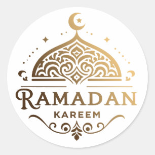 Sticker Rond Antique Faux Gold Ramadan Kareem Moubarak