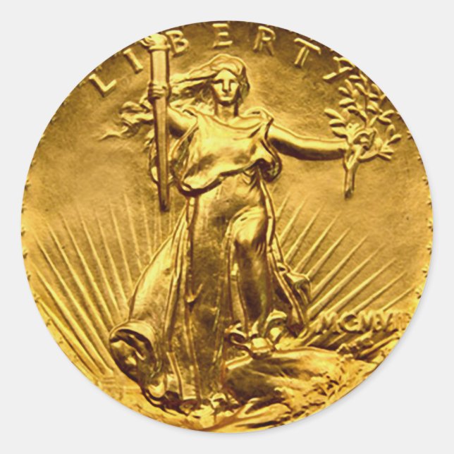 Sticker Rond Antique Liberty Dollar pièce (Devant)