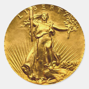 Sticker Rond Antique Liberty Dollar pièce