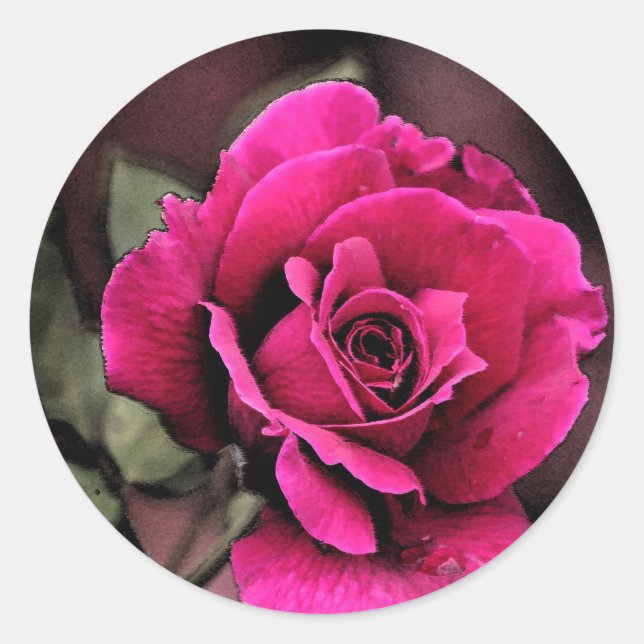 Sticker Rond Antique Love Rose (Devant)