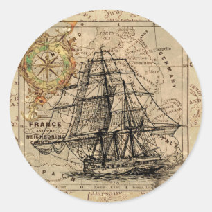Sticker Rond Antique Old General France
