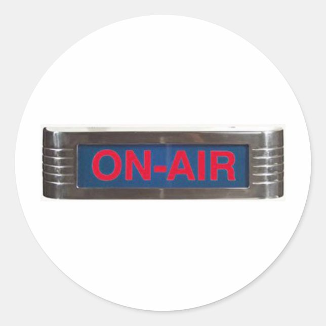 Sticker Rond Antique Signe en direct ou radiodiffusion en direc (Devant)