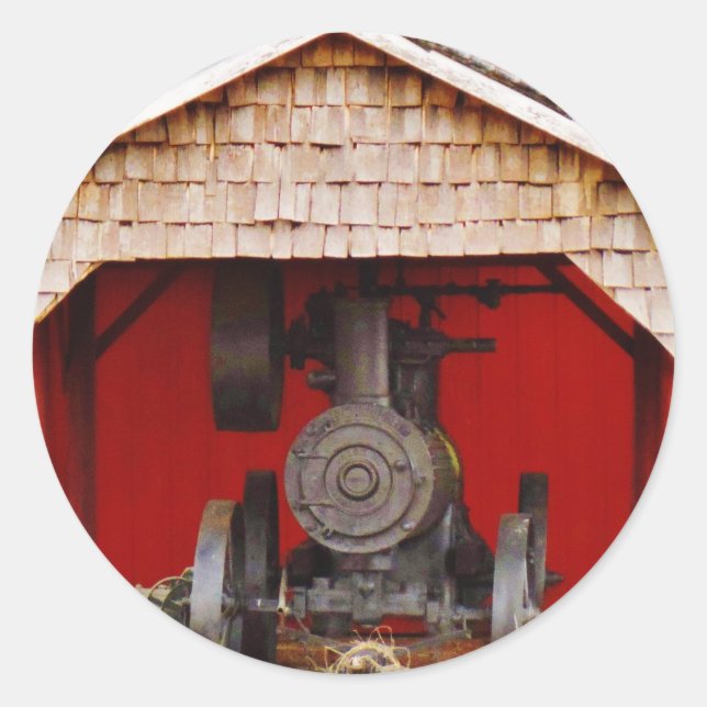 Sticker Rond Antique Tracer à vapeur (Devant)