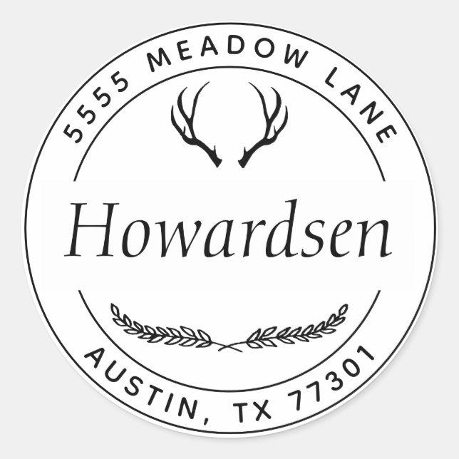 Sticker Rond Antlers rustiques (Devant)