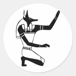 Sticker Rond Anubis, hiéroglyphe égyptien