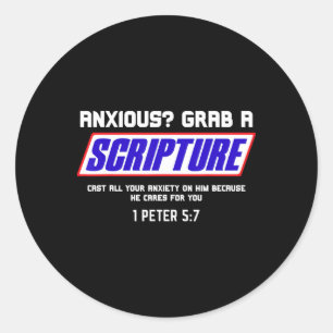 Sticker Rond Anxieux Saisir Écriture Chrétienne Santé Mentale B