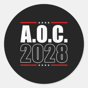 Sticker Rond Aoc 2028 A.o.c. 2028 Pour L'Élection Du Président