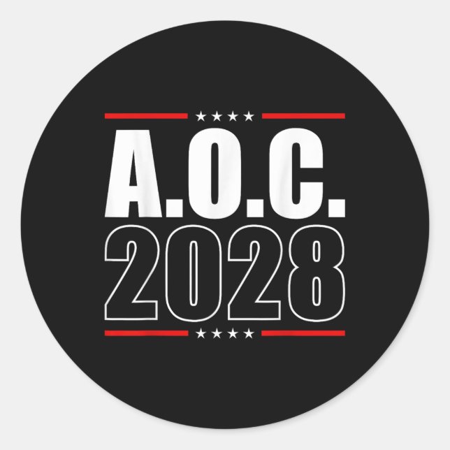 Sticker Rond Aoc 2028 A.o.c. 2028 Pour L'Élection Du Président  (Devant)