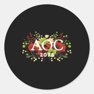 Sticker Rond Aoc 2028 Floral Pour Femmes Hommes