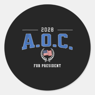 Sticker Rond Aoc 2028 Pour Le Président Alexandria Ocasio-corte