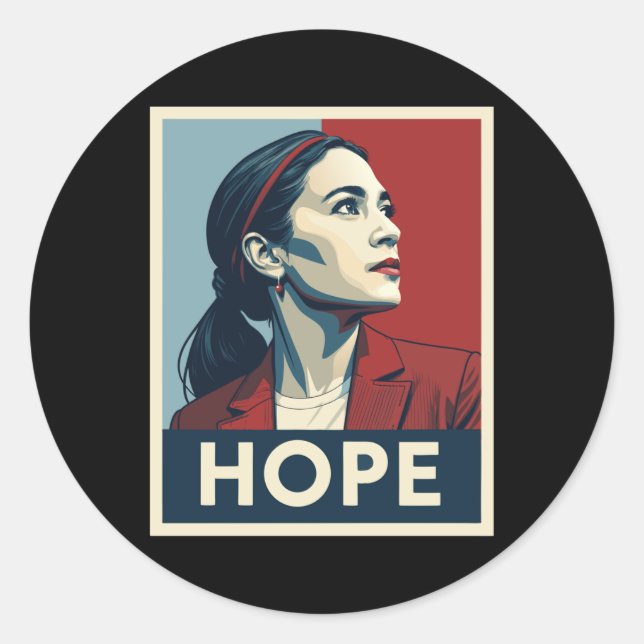 Sticker Rond Aoc Alexandria Ocasio Cortez 2028 Pour Président - (Devant)