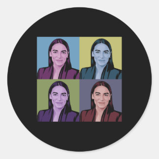 Sticker Rond Aoc Alexandria Ocasio-cortez Première femme Présid