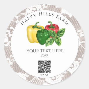 Sticker Rond *~* AP30 Bell Peppers Canning QR Logo