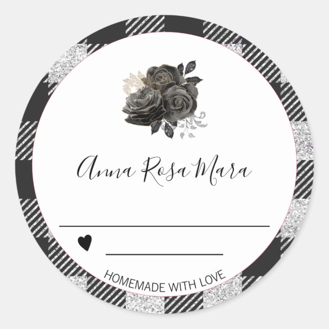 Sticker Rond *~* AP30 Buffalo En vichy Gold Black Can fait mais (Devant)