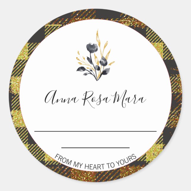 Sticker Rond *~* AP30 Jam Buffalo En vichy Can Homemade Génériq (Devant)