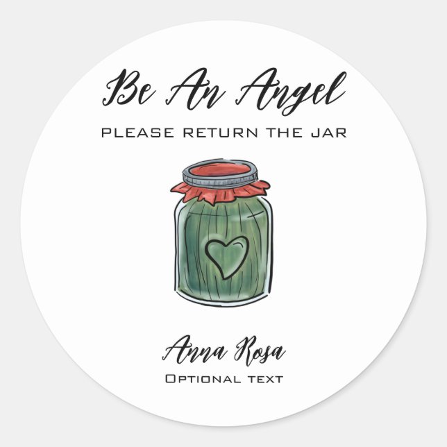 Sticker Rond *~* AP30 Jar de retour Whimsical Green Canning Mas (Devant)