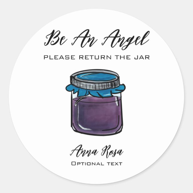 Sticker Rond *~* AP30 Jar de retour Whimsical Jelly Canning Mas (Devant)