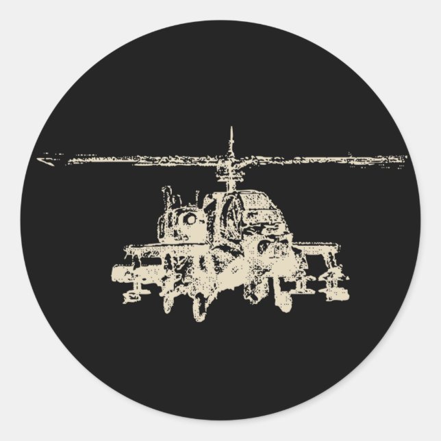 Sticker Rond Apache AH-64 (Devant)