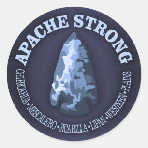 Sticker Rond Apache Strong