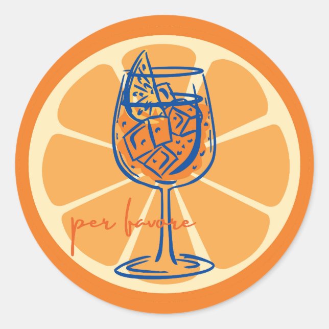 Sticker Rond Aperol S'il Vous Plaît (Devant)