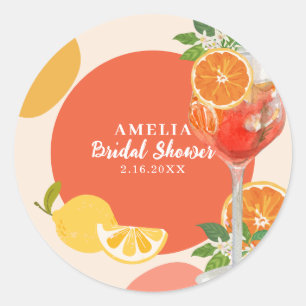 Sticker Rond Aperol spritz Amour au premier spritz Bridal douch