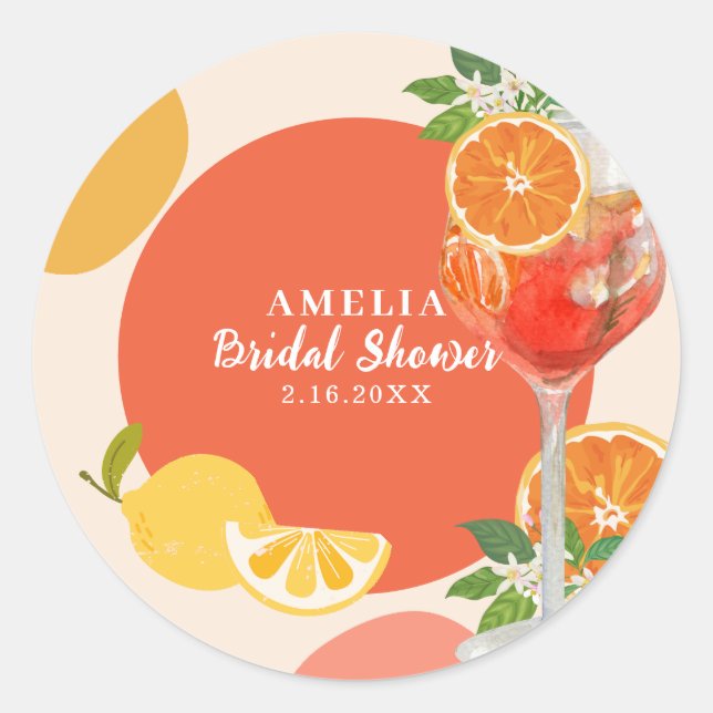 Sticker Rond Aperol spritz Amour au premier spritz Enterrement  (Devant)