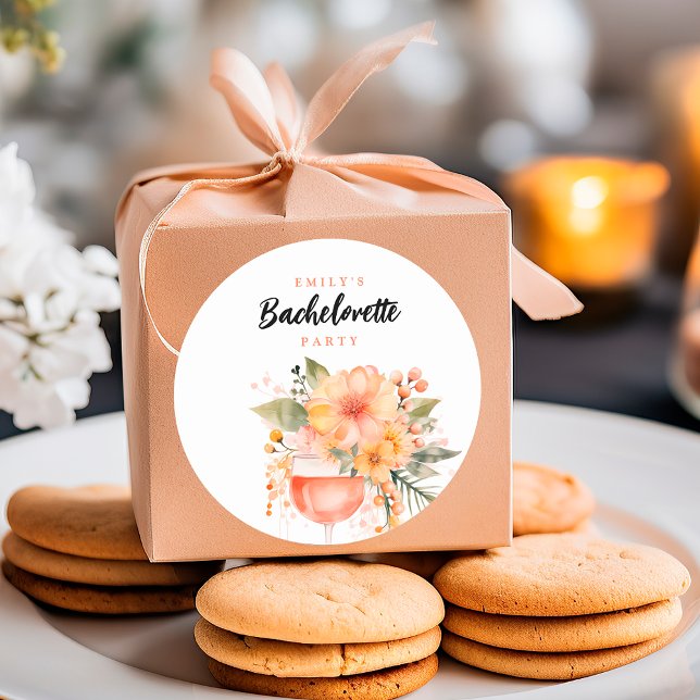 Sticker Rond Aperol Spritz Floral Bachelorette (Créateur téléchargé)