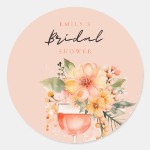 Sticker Rond Aperol Spritz Floral Réception de Mariage