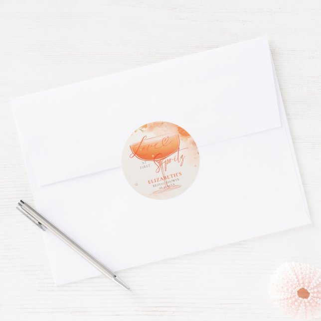 Sticker Rond Aperol Spritz Love Citrus Floral Bridal Shower (Enveloppe)