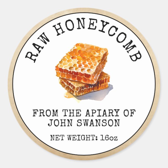 Sticker Rond Apiary Beehive Honey (Devant)