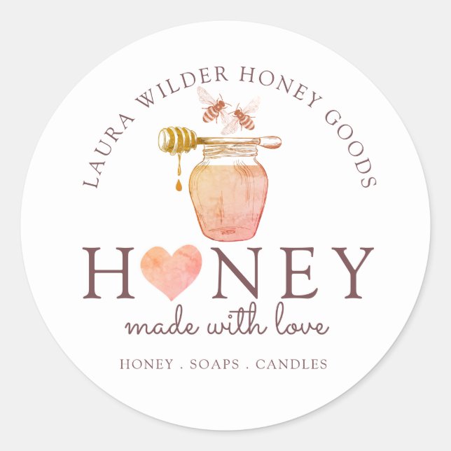 Sticker Rond Apiculteur Rucher Miel (Devant)