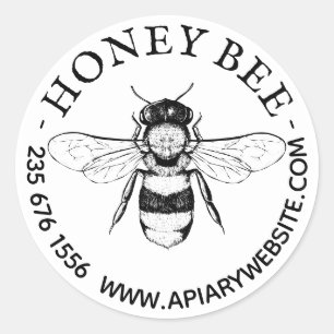 Sticker Rond Apiculture Bio Vintage