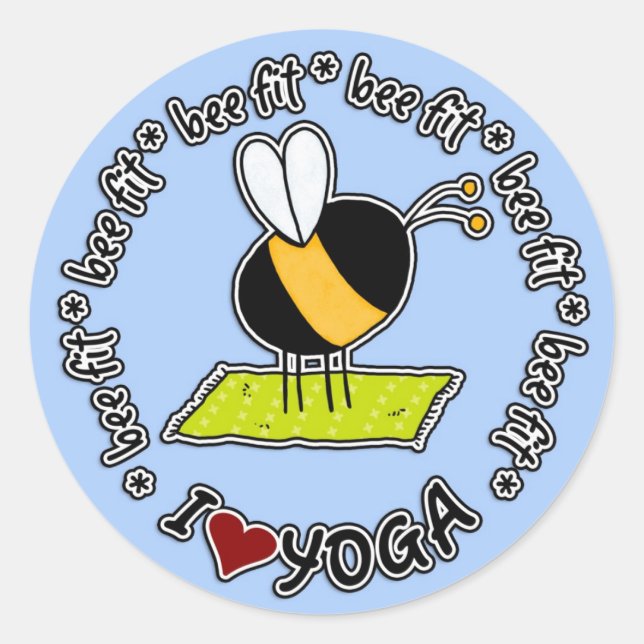 Sticker Rond apnée - bâton de yoga (Devant)