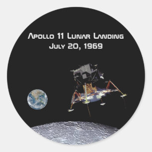 Sticker Rond Apollo 11 Débarquement lunaire