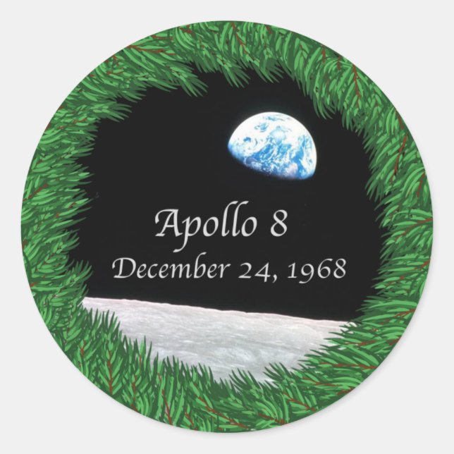 Sticker Rond Apollo 8 Christmas Eve Moon Missio (Devant)