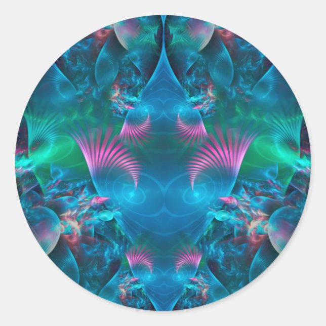 Sticker Rond Apophyse Abstraite Fractale III (Devant)