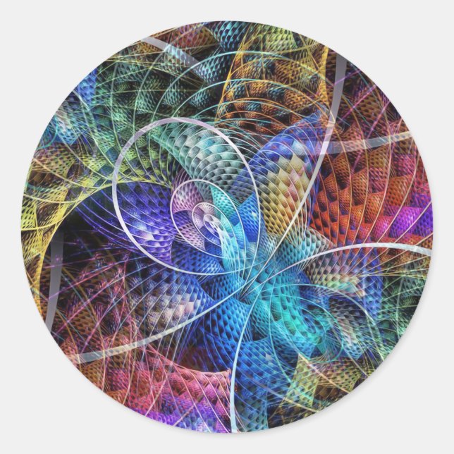 Sticker Rond Apophyse Abstraite Fractale X (Devant)