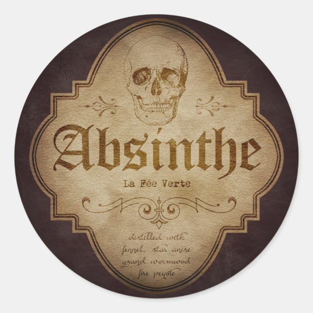 Sticker Rond Apothécaire d'Absinthe (Devant)