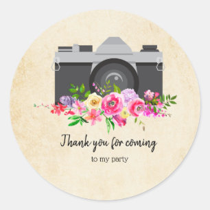 Sticker Rond Appareil-photo vintage