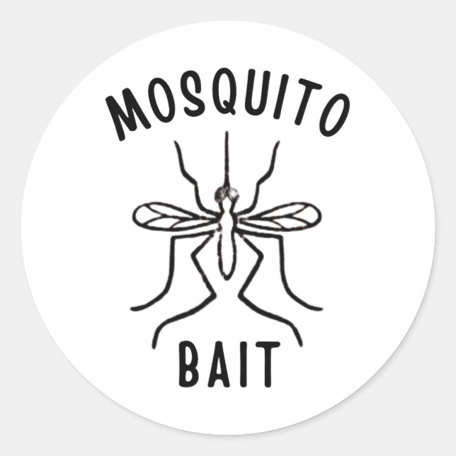 Sticker Rond Appât pour moustiques drôle de camping feu de camp (Devant)