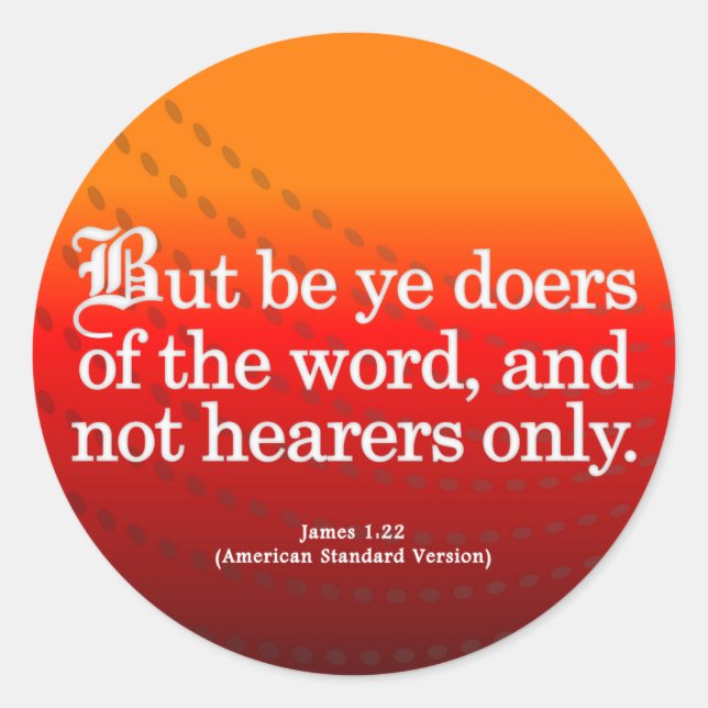 Sticker Rond Appel à l'action James 1-22 (Devant)