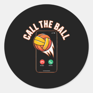 Sticker Rond Appel drôle au ballon de volley-ball Maman boule l