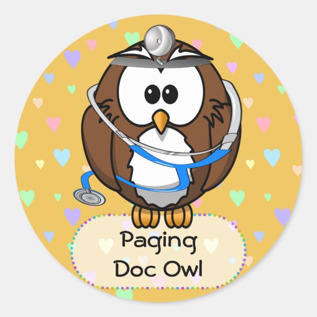 Sticker Rond appel du Dr Hibou (Devant)
