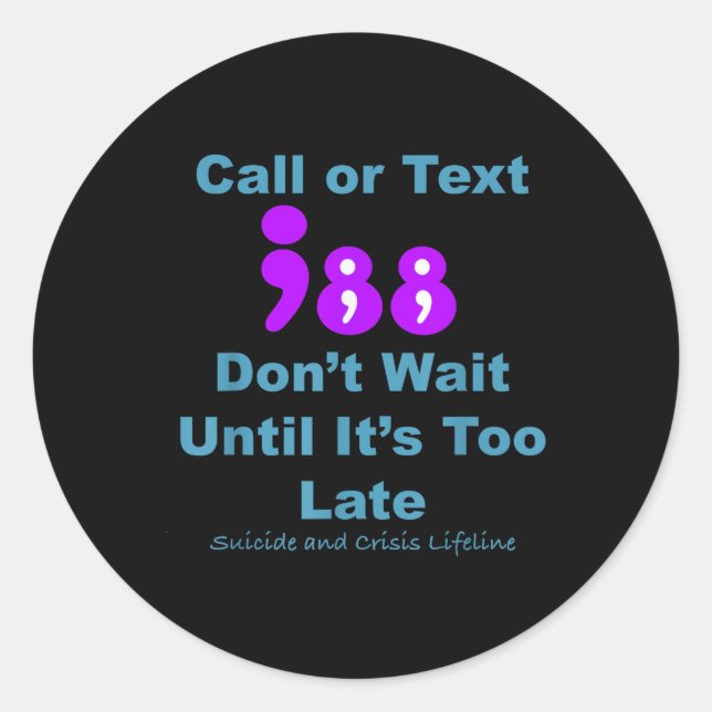 Sticker Rond Appel Ou Texte 988 Ne Pas Attendre (Devant)