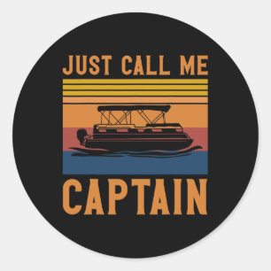 Sticker Rond Appelez-Moi Simplement Capitaine Cadeau d'Ancre de